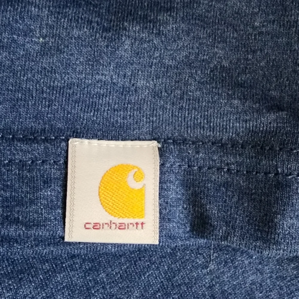 Carhartt  Relaxed Fit Blue T Shirt with Red Logo NWT - Picture 2 of 3